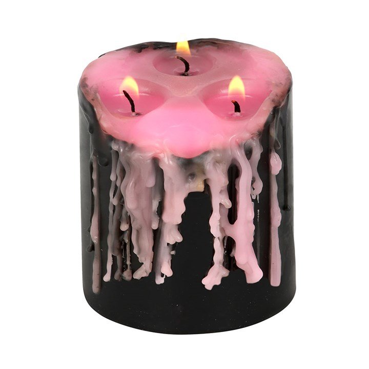 Pink Vampire Tears Pillar Candle - Image 4